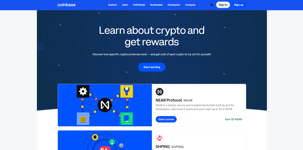 Earning Cryptocurrencies with Coinbase.